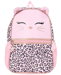 Biz & Bean Toddler Girls' Butterfly Preschool Cat Graphic Design Backpack and Lunch Bag, 2-Piece Set
