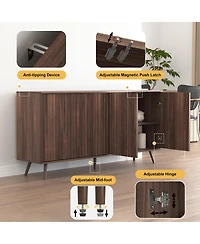 Streamdale Furniture 4-Door Wood Sideboard Buffet Cabinet with Adjustable Shelves