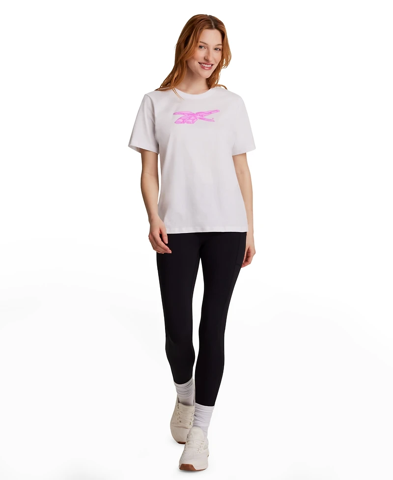 Reebok Women's Vector Boxy Crewneck Graphic Print Top