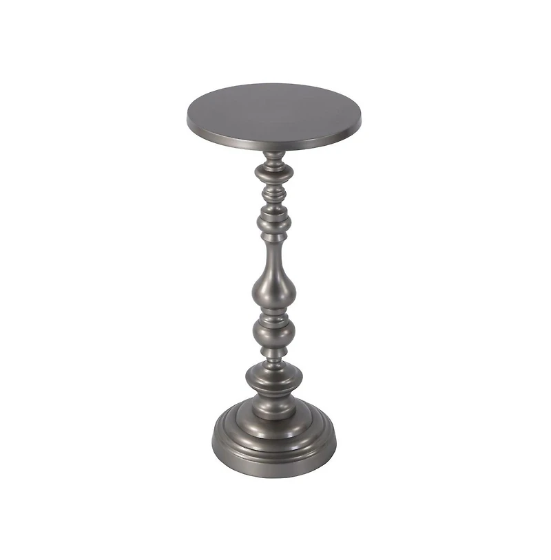 Butler Specialty Mario 10 in. W Round All Metal Pedestal Base End Table