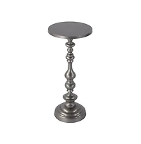 Butler Specialty Mario 10 in. W Round All Metal Pedestal Base End Table