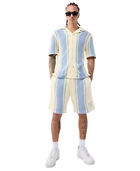 True Religion Men's Regular-Fit Short-Sleeve Knit Stripe Shirt