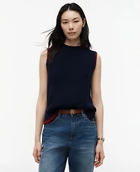 Tommy Hilfiger Women's Crochet Detail Crewneck Sleeveless Vest