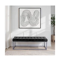 Butler Specialty Knox 54 in. W Leather and Iron Accent Bench