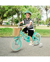 Gymax Kids Bike for Boys and Girls Aged 3-8 Years Old 14'' Children Bicycle w/ Training Wheels