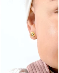 Tiny Blessings 14K Radiance Cz Studs Screw Back Earrings