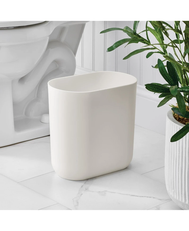 iDesign Small Plastic 1.9 Gallon / 7 L Oval Trash Can, 2-Pack