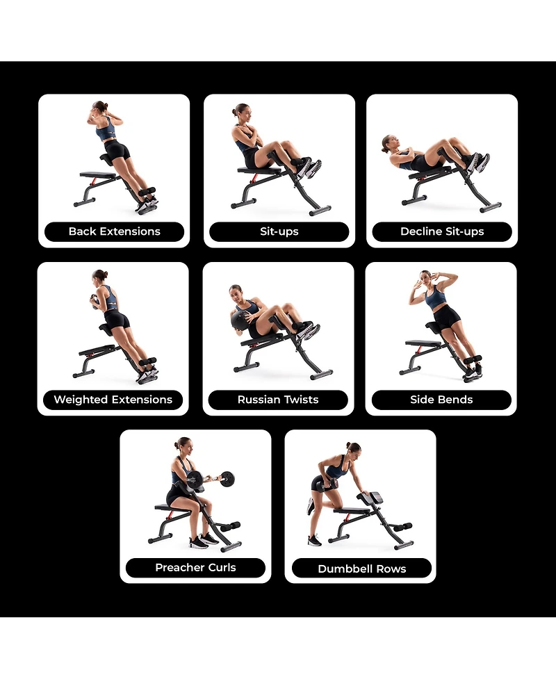Sunny Health and Fitness Adjustable Roman Chair and Hyperextension Bench