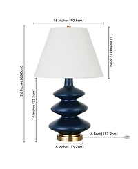 Hudson & Canal Carleta 26" Metal Tall Triple Gourd Table Lamp
