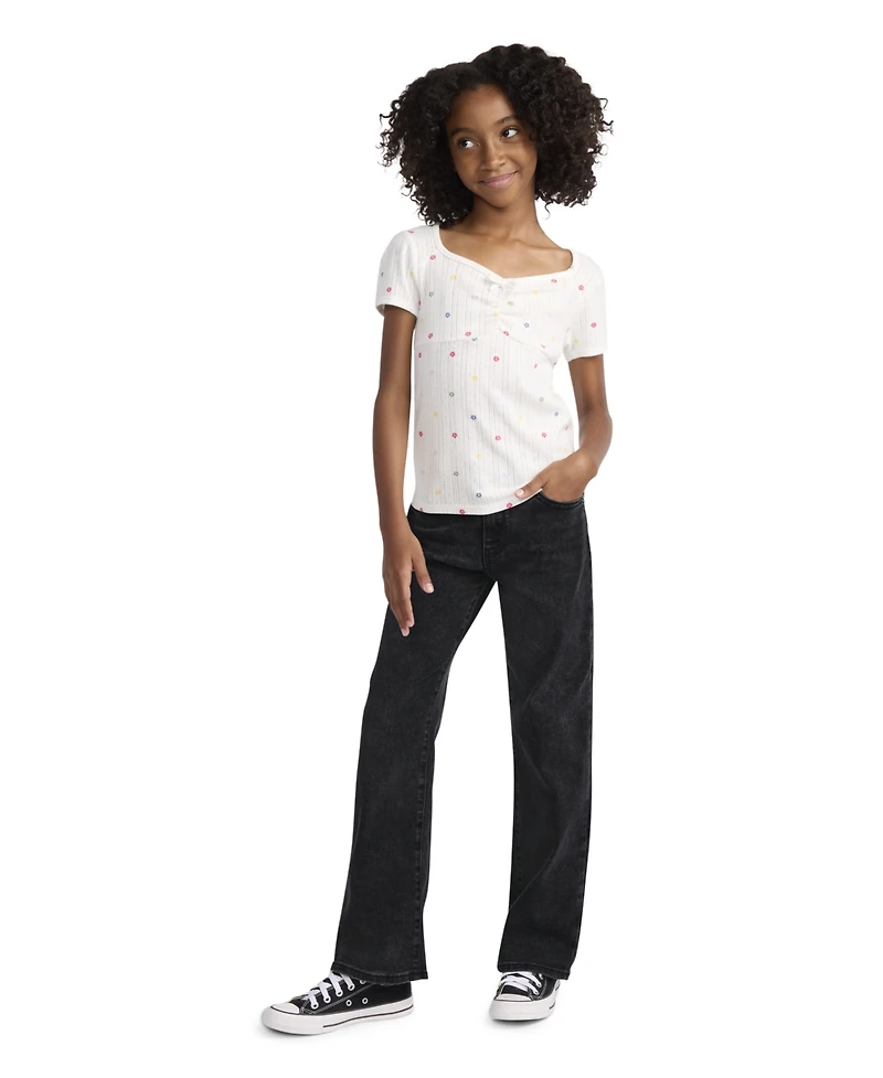 Levi's Big Girls Vintage-Like Mid Rise Wide Leg Jeans