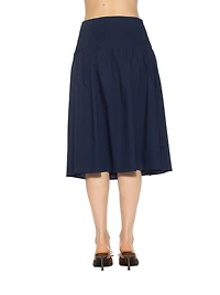 Alexia Admor Women's Esme Pintuck Waist Full Poplin Skirt