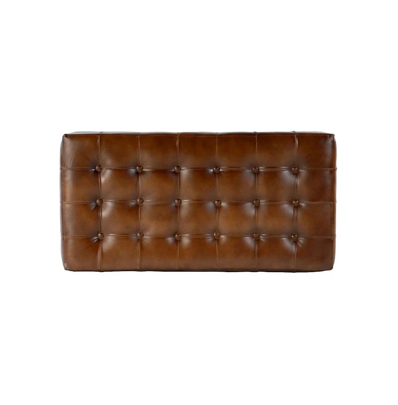 Butler Specialty Kingston 36 in. W Leather Upholstered Accent Bench with Tufting