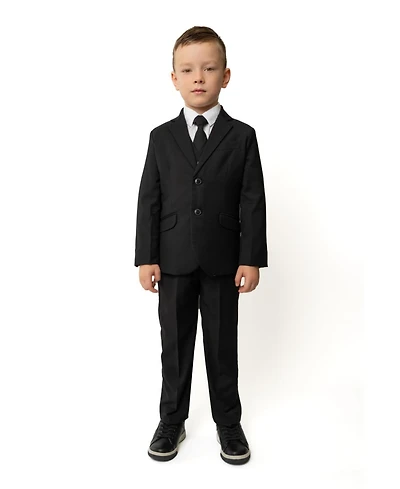 Peanut Butter Collection Toddler Boys 007 Slim Fit 5-Piece Shirt, Tie, Jacket, Vest and Pants Suit Set