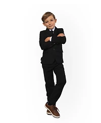Peanut Butter Collection Little Boys and Big 007 Slim Fit 5-Piece Shirt, Tie, Jacket, Vest Pants Suit Set