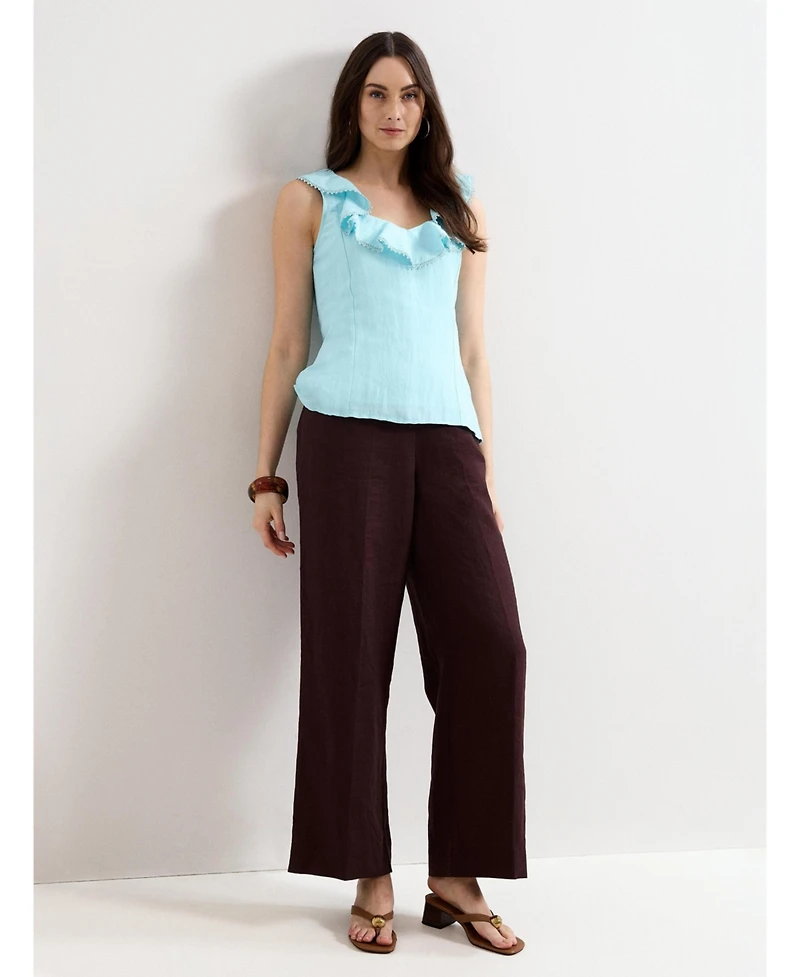 Phase Eight Women's Rhona Sleeveless Linen Blend Blouse
