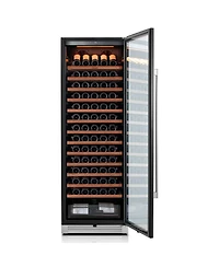 Ca'Lefort 24 inch Wine Cooler Refrigerator 166-Bottle,Freestanding/Built-In Wine Fridge 3LED stainless steel for Home/Office