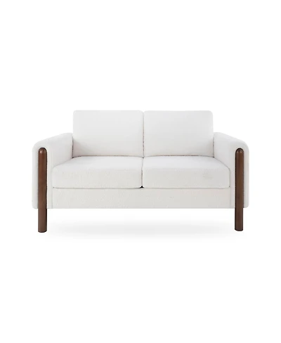 Streamdale Furniture Faux Leather Chesterfield Sofa with Nailhead Trim and 2 Pillows