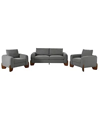 Streamdale Furniture 3-Piece Modern Boucle Sofa Set: 1 Loveseat and 2 Armchairs