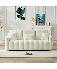 Streamdale Furniture Premium Teddy Fabric 3-Seater Sofa with Solid Wood Frame