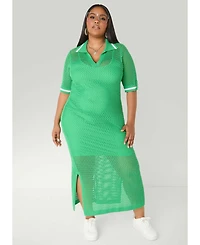 Ashley Stewart Women's Open Knit Maxi Dress