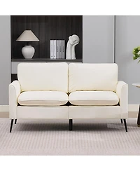 Streamdale Furniture Nordic Retro Cat Paw Leather Loveseat and Single Sofa Set