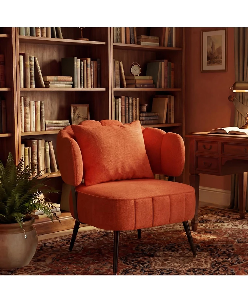 Streamdale Furniture Chenille Decorative Armchair with Spring Seat and Slipcover