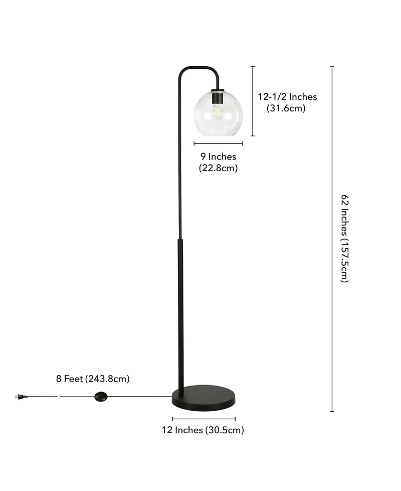 Hudson & Canal Harrison 62" Metal Arc Floor Lamp