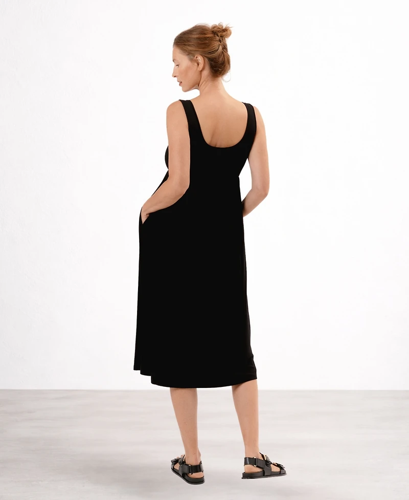 Nom Maternity Ribbed Modal Henley Dress