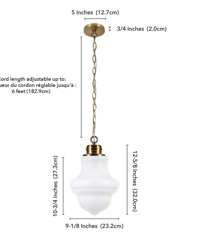Hudson & Canal Annie 9" Wide Metal Pendant