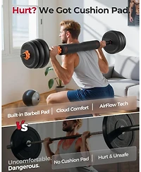 Fed Fitness Adjustable Dumbbells, 20LB (10 Lb Pair) Weight Set with Connector, (Barbell, Kettlebells, Push up Stand, Weight Plate)