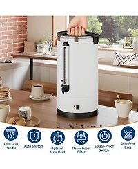 gaomon 18L Double Wall Commerical Coffee Urn, Hot Coffee Dispenser, for Wedding, Buffet, Catering, Events