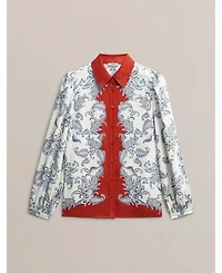 Hobbs London Women's Dannie Cinched-Waist Collard Shirt