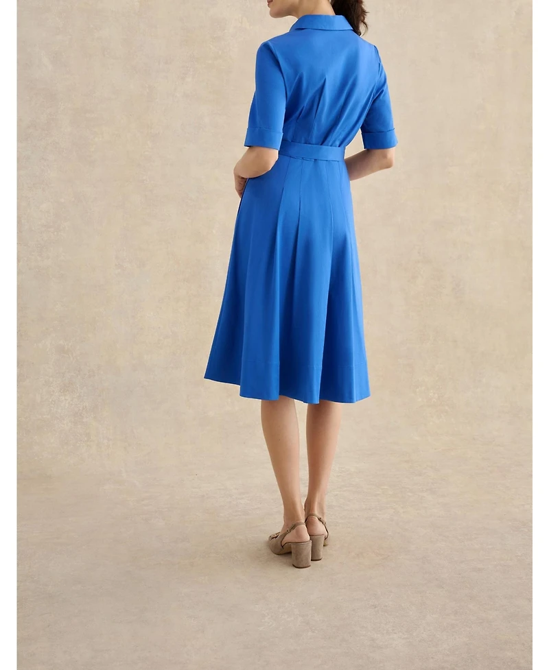 Hobbs London Women's Brigitta Pleated Tie-Belt Shirt Dress