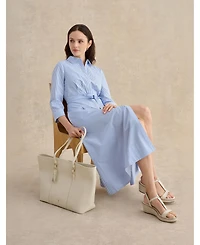 Hobbs London Women's Jane Belted Midi Shirt Dress