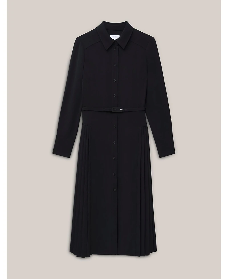 Hobbs London Women's Ginny Belted Pleated Midi Shirt Dress