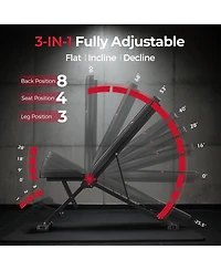 Fed Fitness WB2 Weight Bench, Utility Adjustable Weight Bench for Full Body Workout- Multi-Purpose Foldable Incline Bench