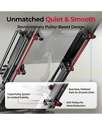 Fed Fitness 3 in 1 Leg Press Hack Squat Machine with Ultra-Quiet Pulley System, Adjustable Leg Press Machine with Stretch Board