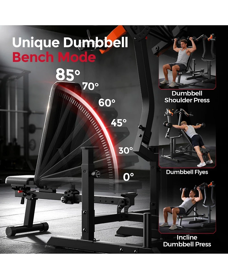 Fed Fitness SO2 Chest Press Bench Machine, 400LBS Tension Level, 4-Level Adjustable Converging Arms, Unique Bench Design for Strength Training