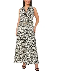 Vince Camuto V Neck Sleeveless Flowy Shell Top Mid Rise Cropped Wide Leg Pants