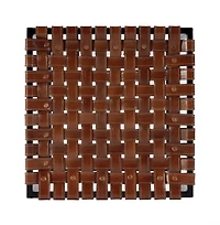 Butler Specialty 24 in. Seat Height Leather and Iron Backless Counter Stool with Footrest