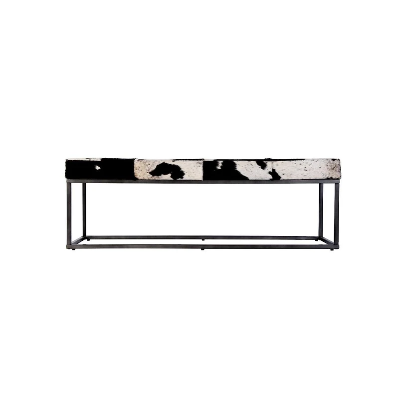 Butler Specialty Stinson 54 in. W Hair on Hide and Iron Accent Bench