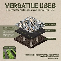 DeWitt Sunbelt 3' Wide Woven Weed Barrier Landscape Fabric Cover, 300' (Used)