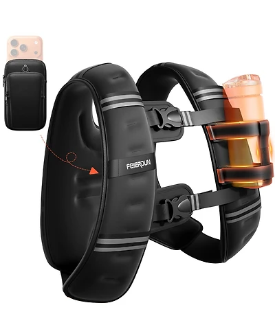 Fed Fitness 2026 WV1 3-in-1 Weighted Vest with Phone and Water Bottle Pocket, 12LBS for Running Workout Training