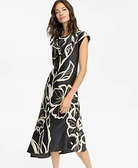 Maggy London Women's Cap-Sleeve Asymmetric-Hem Dress