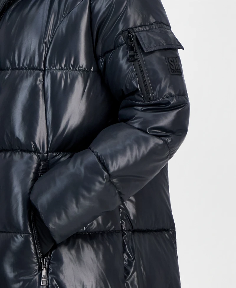 Steve Madden Women's Hooded Maxi Puffer Coat