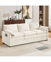 Streamdale Furniture Modern 3-Seater Plush Upholstered Sofa with Side Storage