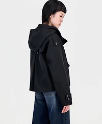 Steve Madden Women's Short Hooded Trench Coat