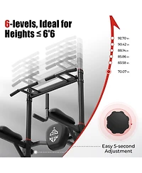 Fed Fitness 450LBS Power Tower, Dual-Triangular Base Pull Up Dip Station with 6 Height Levels, Multi-Function Home Gym Strength Training Equipment