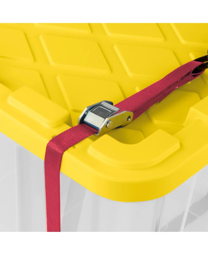 Sterilite Industrial Storage Box with Carrying Handles, 27 Gal, Yellow, 4 Pack
