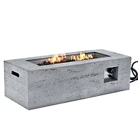 Streamdale Furniture 41.9inch 2-in-1 Rectangular Propane Fire Pit and Tank Cover Table Set